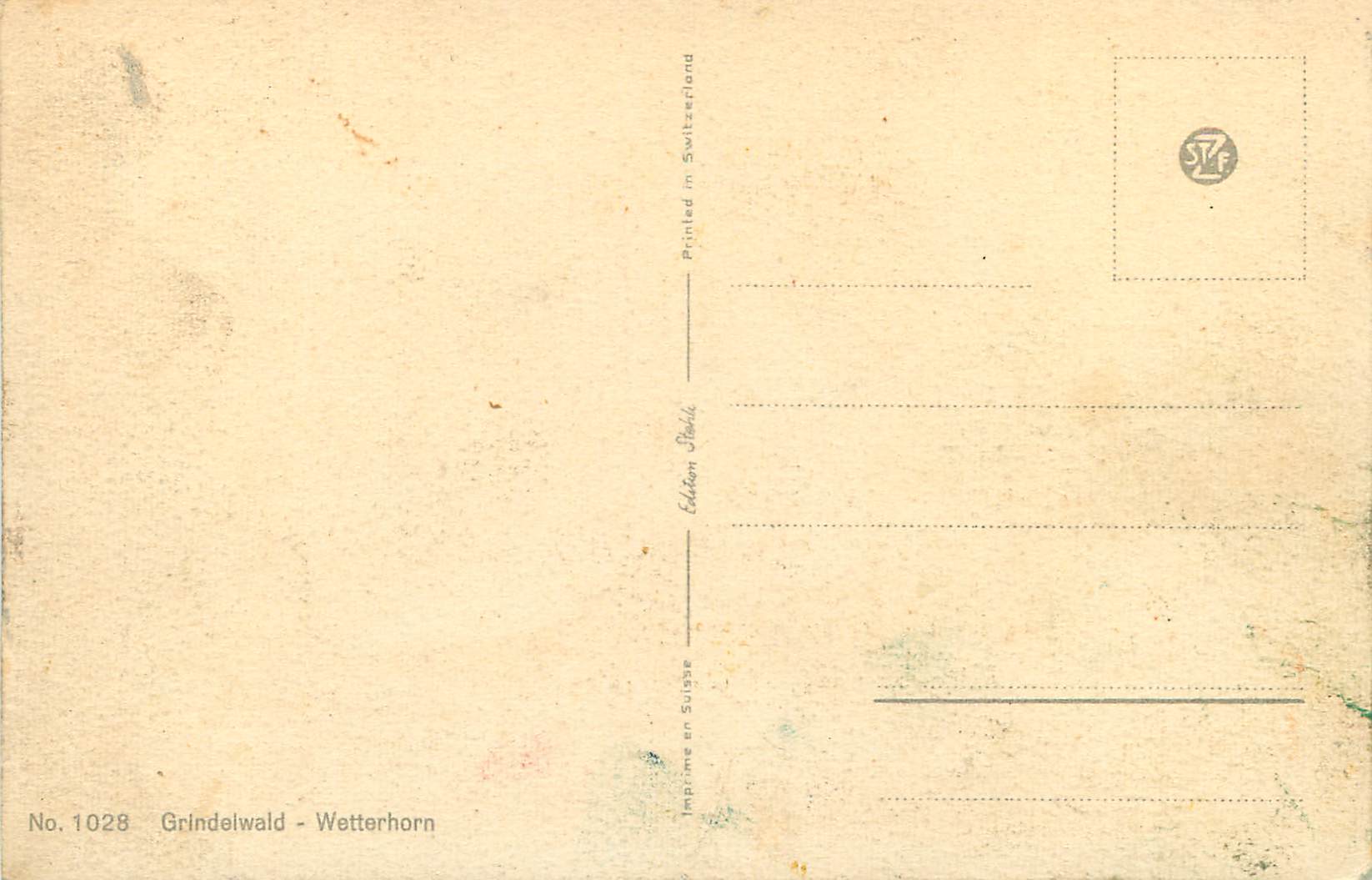 CPA Grindelwald Wetterhorn  — Rückseite