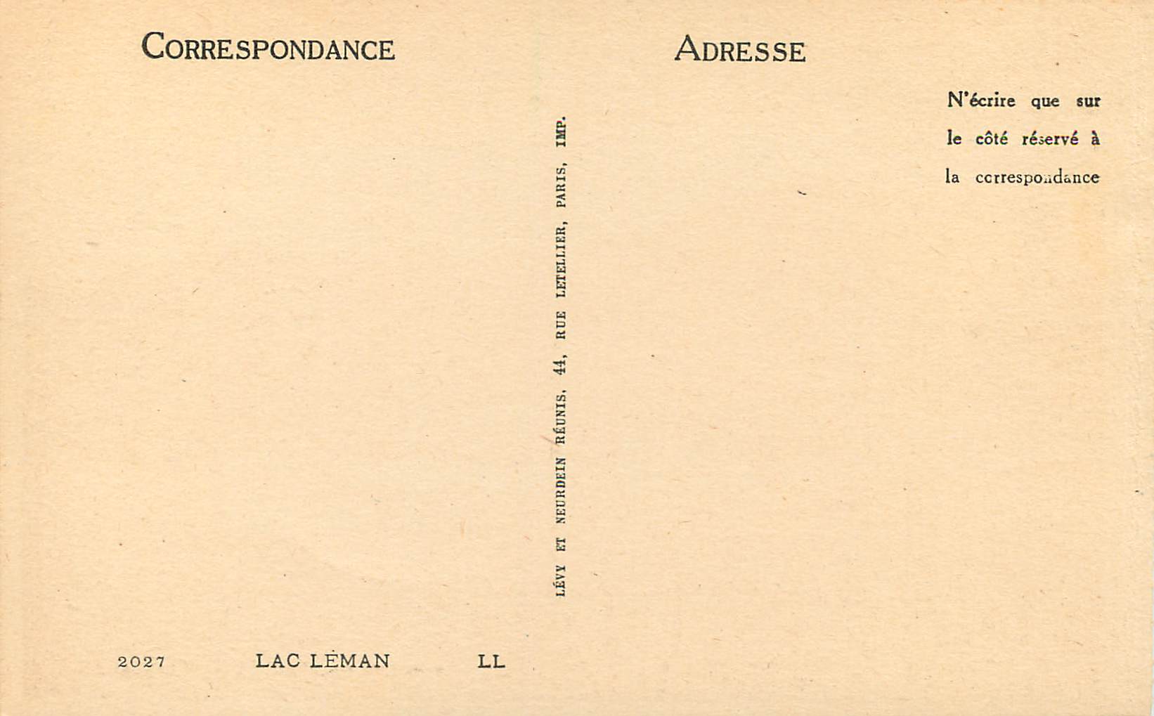 CPA Lac Leman Bateau Cygnes — Verso