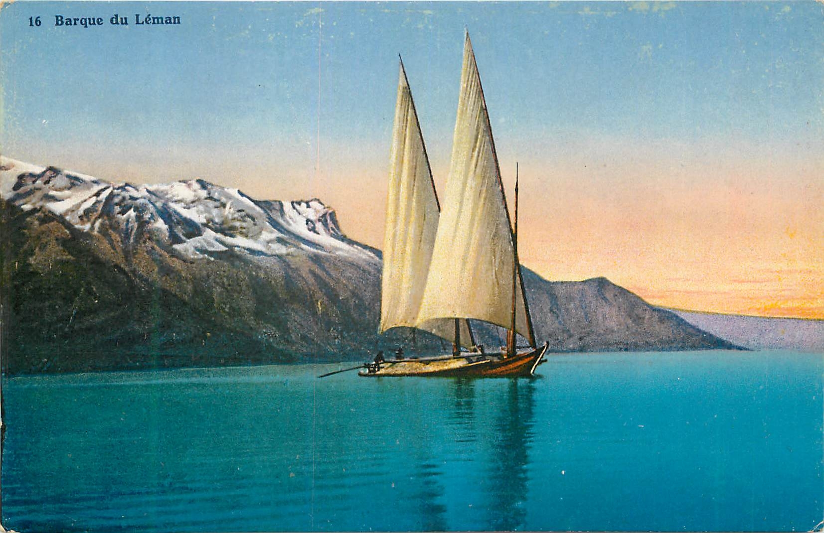 CPA Barque du Leman Bateau