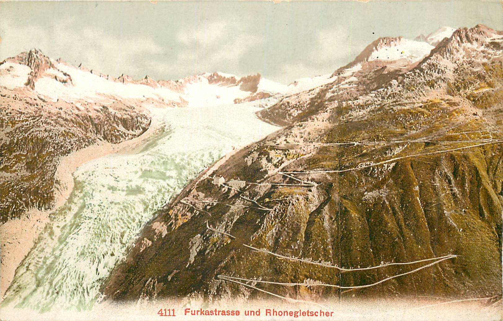 CPA Furkastrasse und Rhonegletscher 