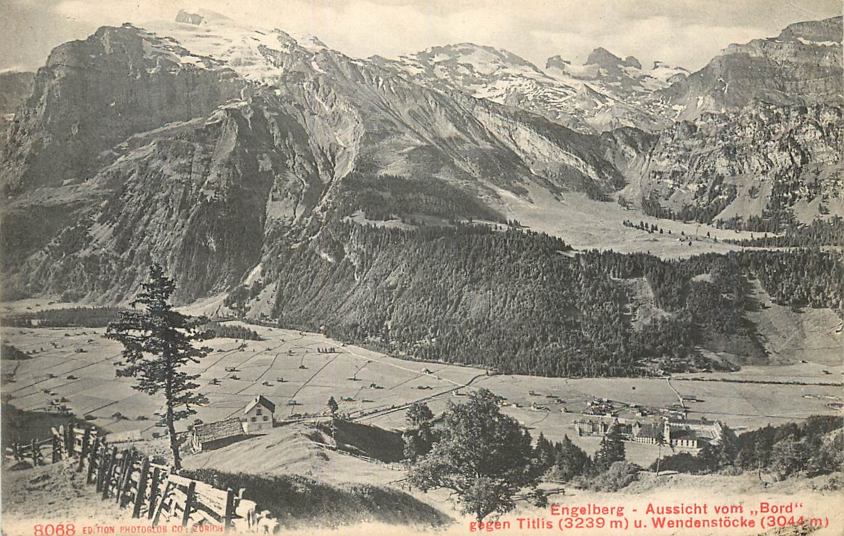 CPA Engelberg Aussicht vom Bord gegen Titlis 