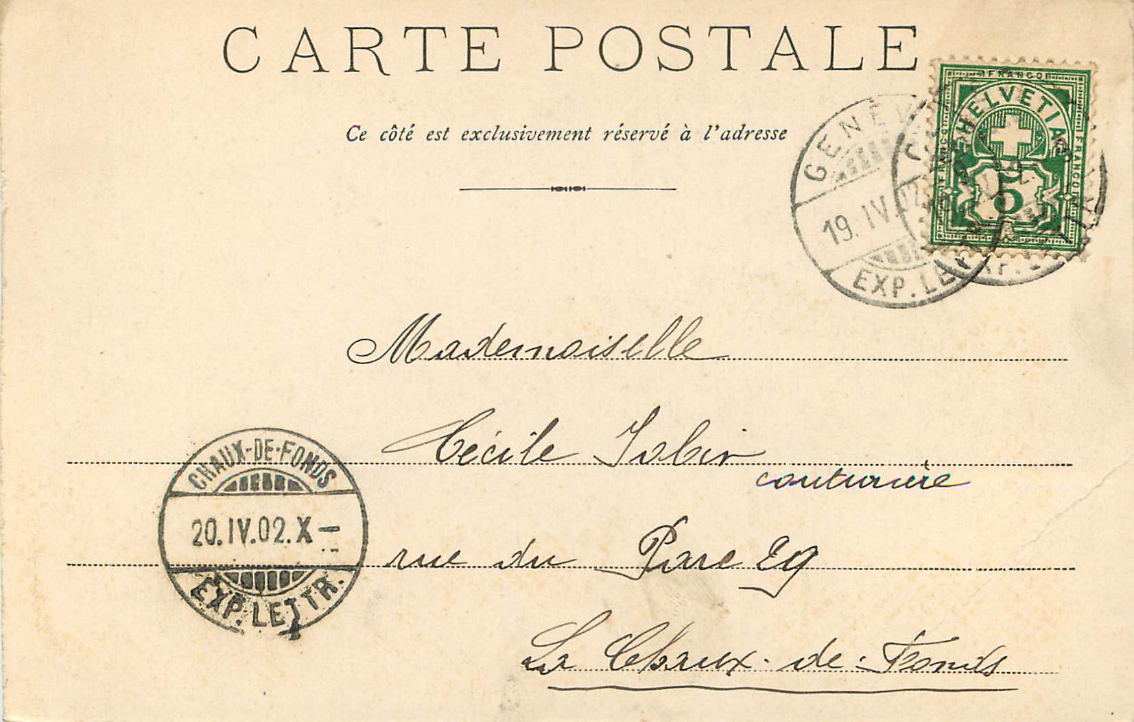 CPA Geneve Musee Ariana  — Verso