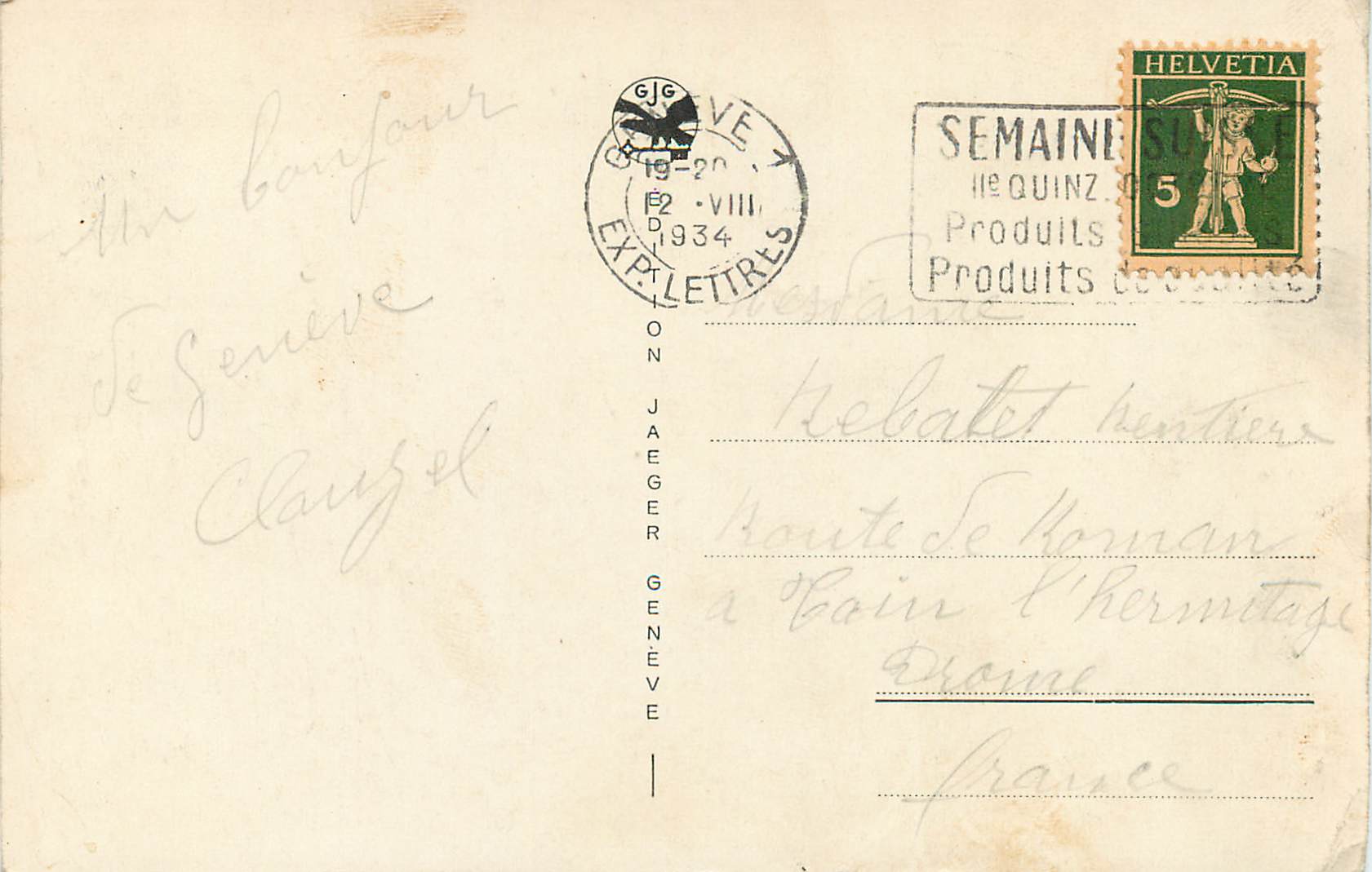 CPA Geneve Debarcadere du Quai du Mont Blanc et Bateau Salon La Suisse  — Rückseite