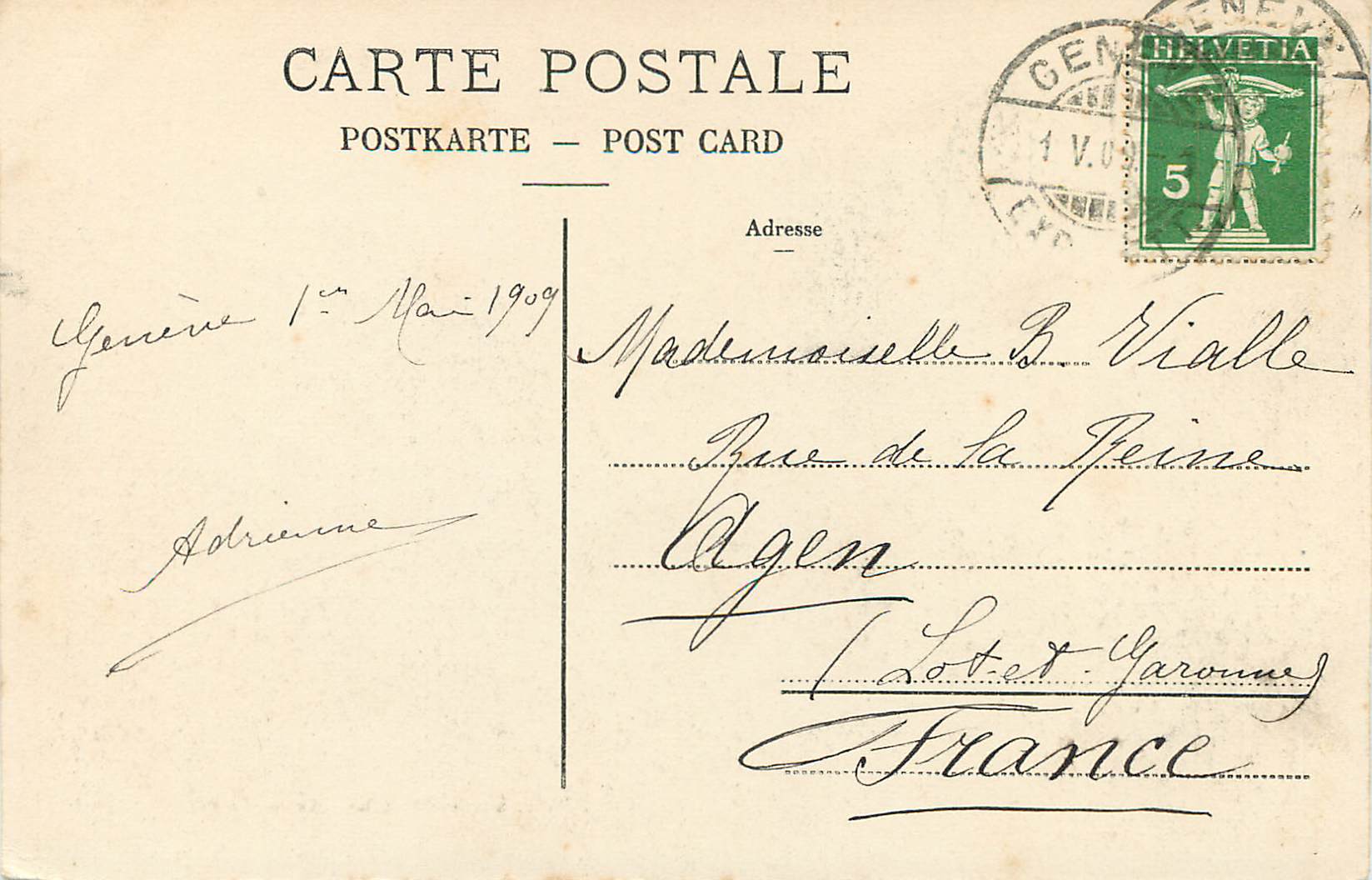 CPA Geneve Pont du Mont Blanc  — Verso