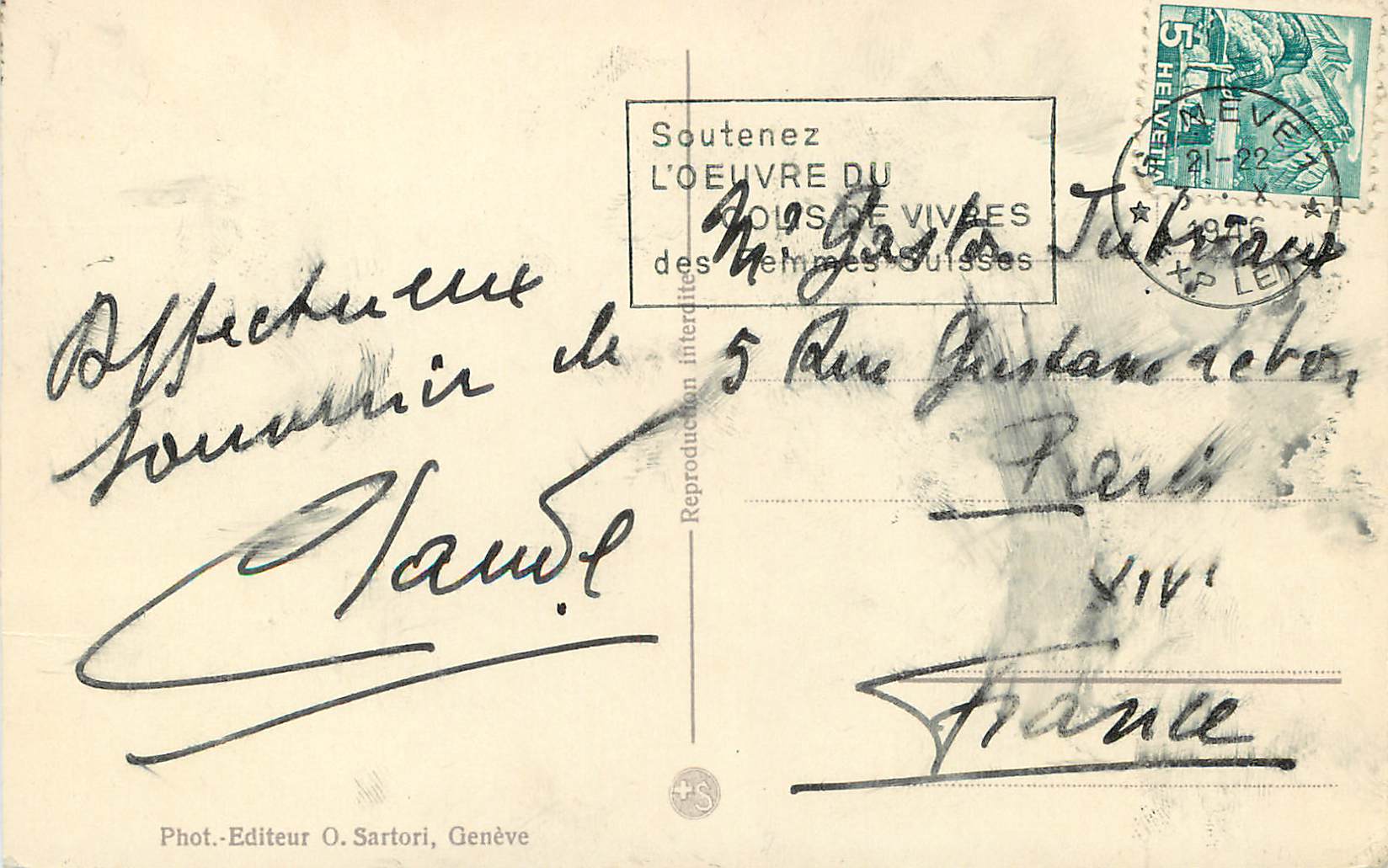 CPA Geneve  — Rückseite