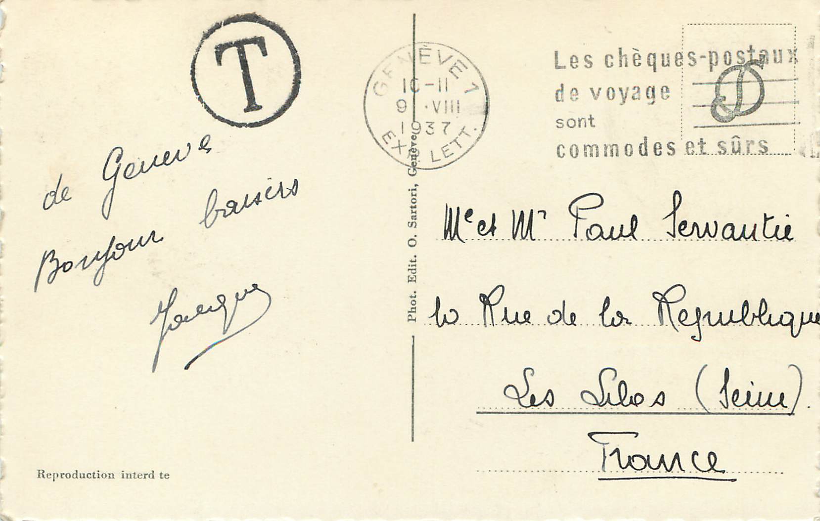 CPM Geneve Monument Brunswick et la Rade  — Rückseite