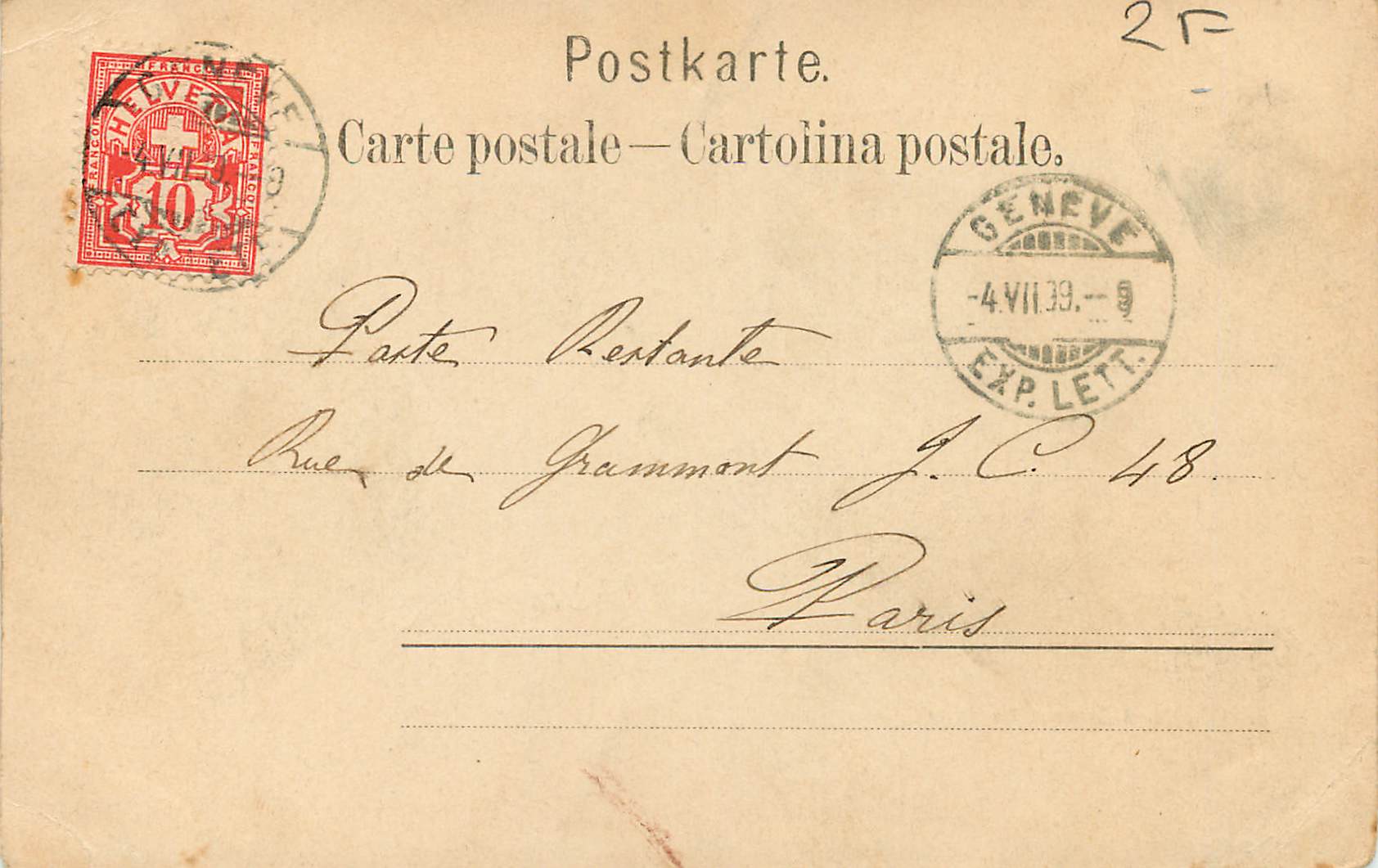 CPA Geneve Pont du Mont Blanc et les Alpes  — Verso