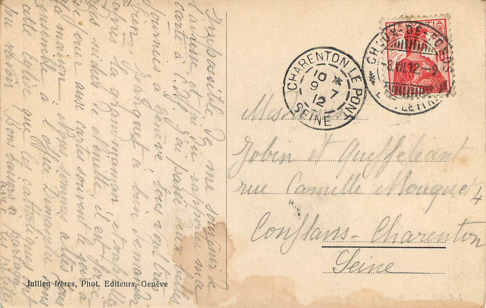 CPA Geneve Eglise Notre Dame  — Verso