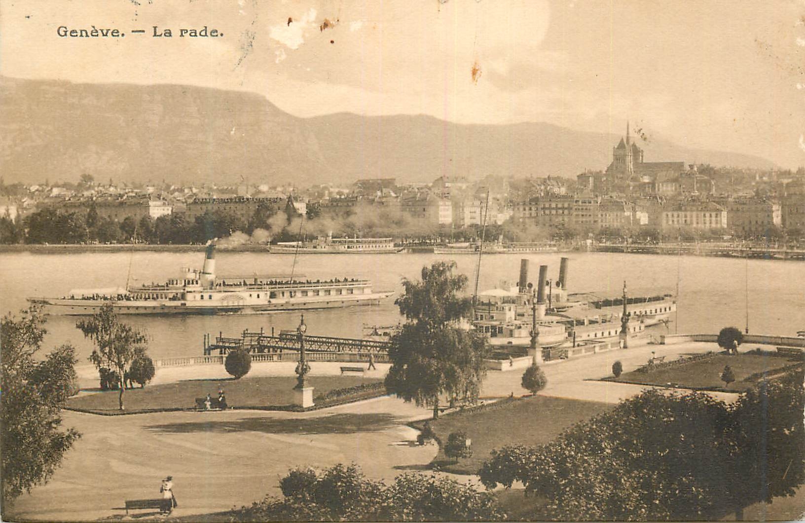 CPA Geneve La rade Bateaux