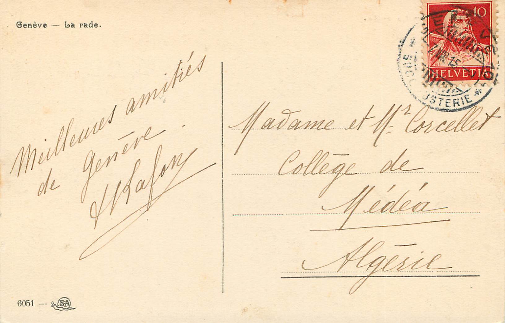 CPA Geneve La rade Bateaux — Verso