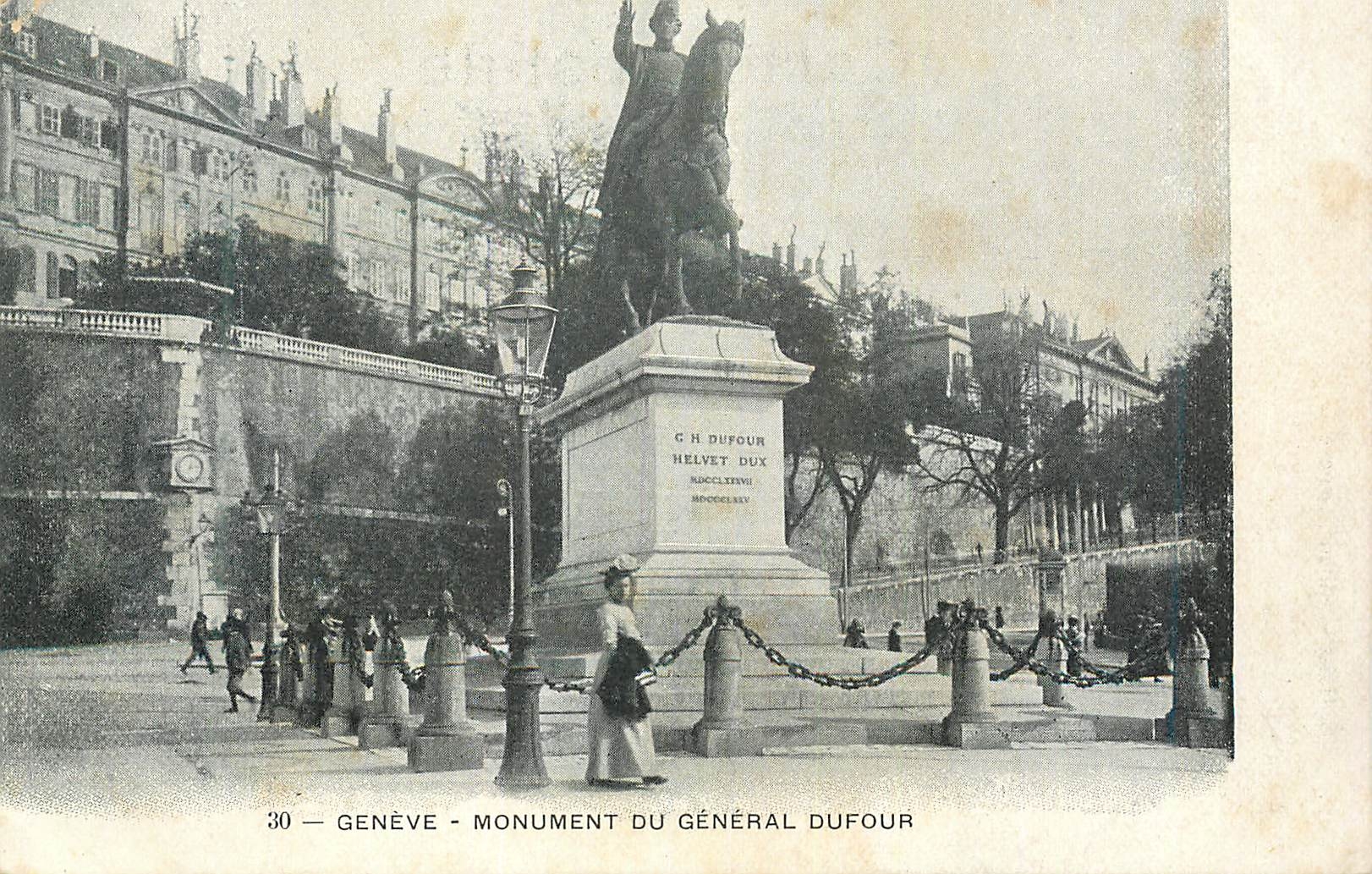 CPA Geneve Monument du General Dufour 