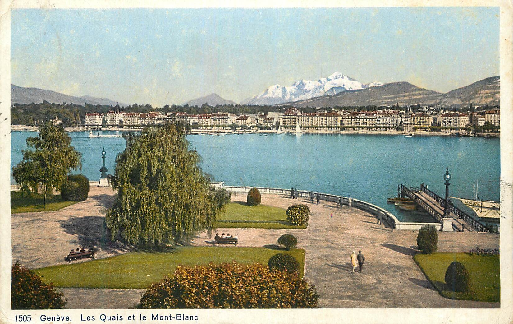 CPA Geneve Les Quais et le Mont Blanc 