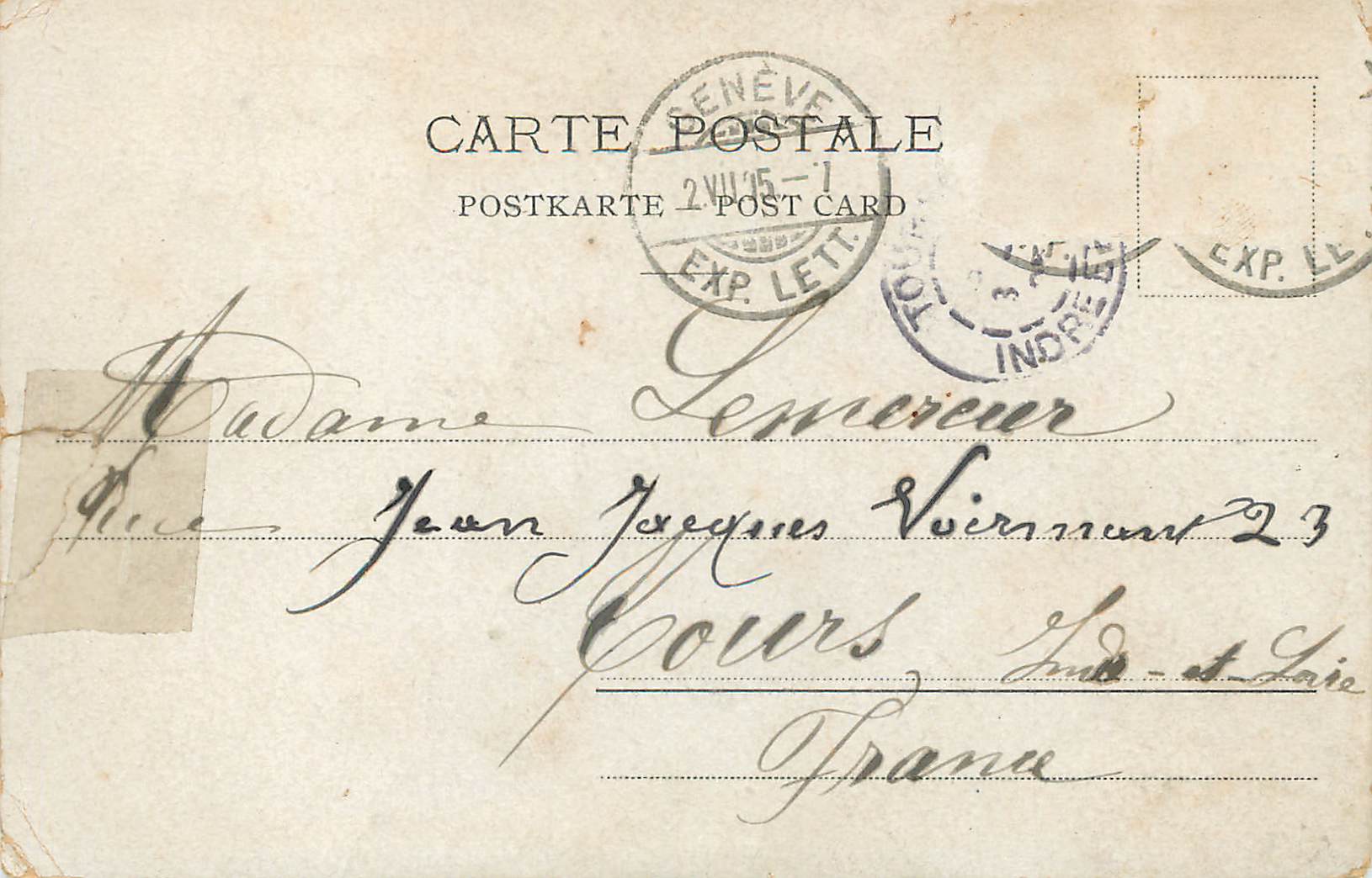 CPA Geneve La rade Bateaux — Verso