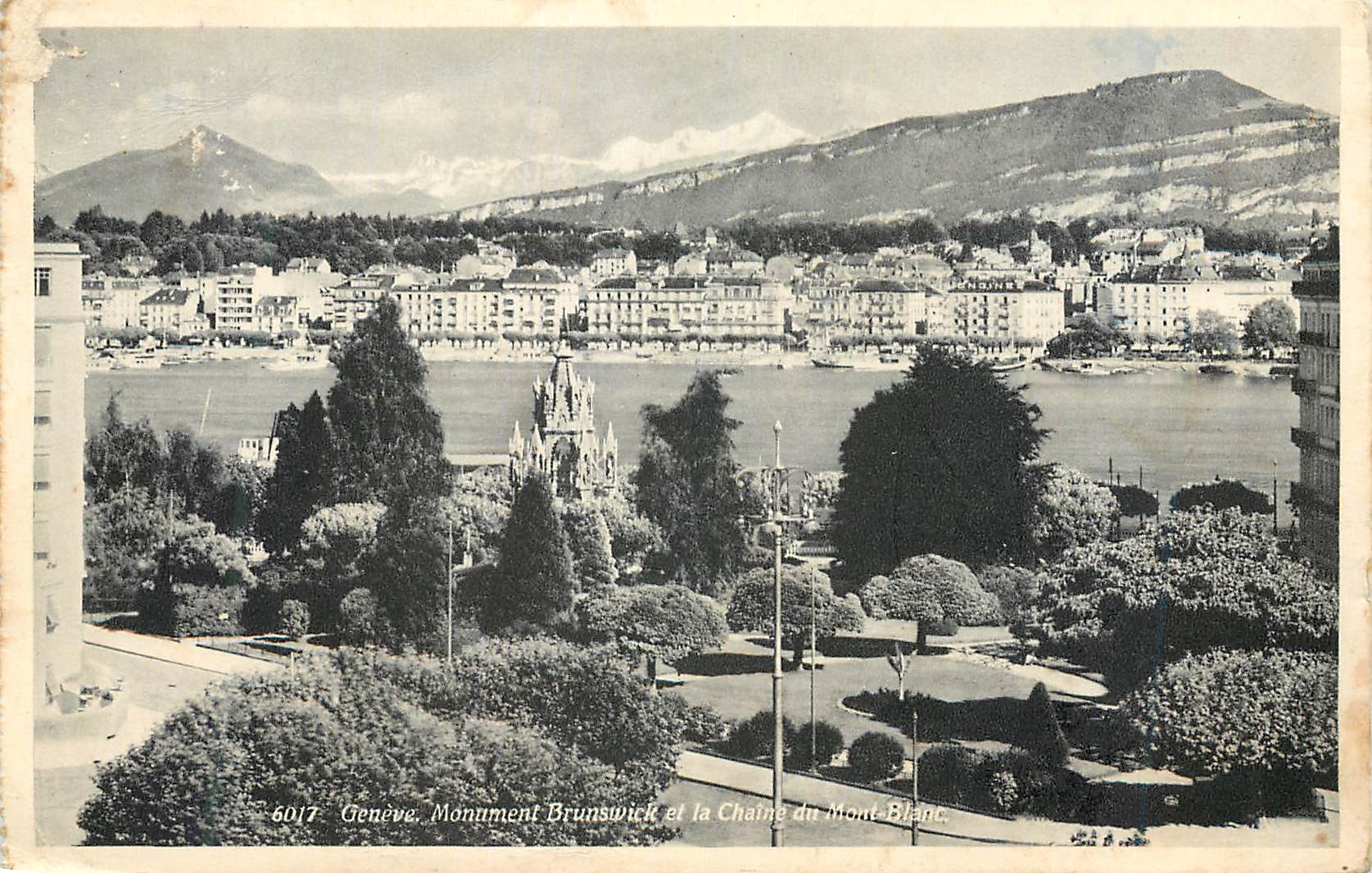 CPA Geneve Monuement Brunswick et la Chaine du Mont Blanc 