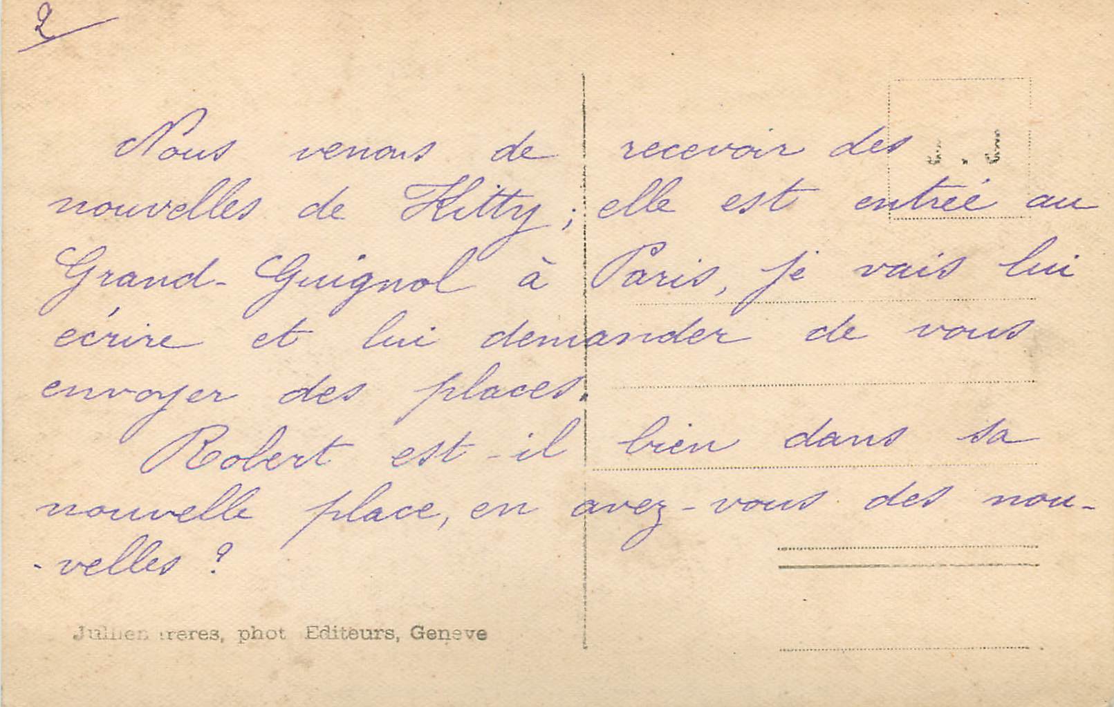 CPA Geneve et le Mont Blanc  — Rückseite