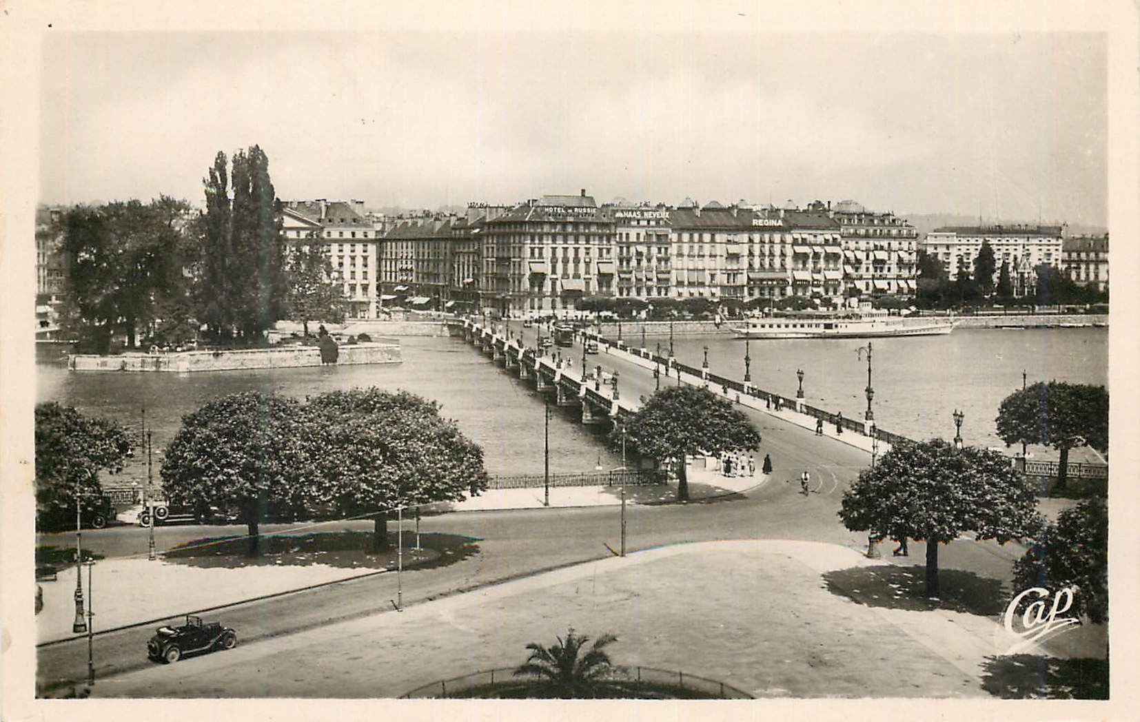 CPA Geneve Le Pont du Mont Blanc et le Jura 