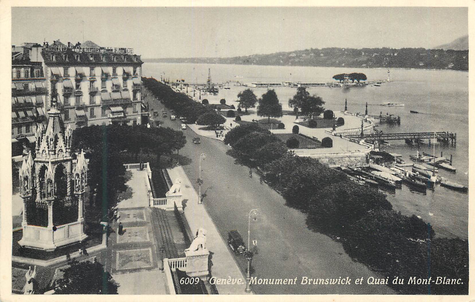 CPA Geneve Monument Brunswick et Quai du Mont Blanc 
