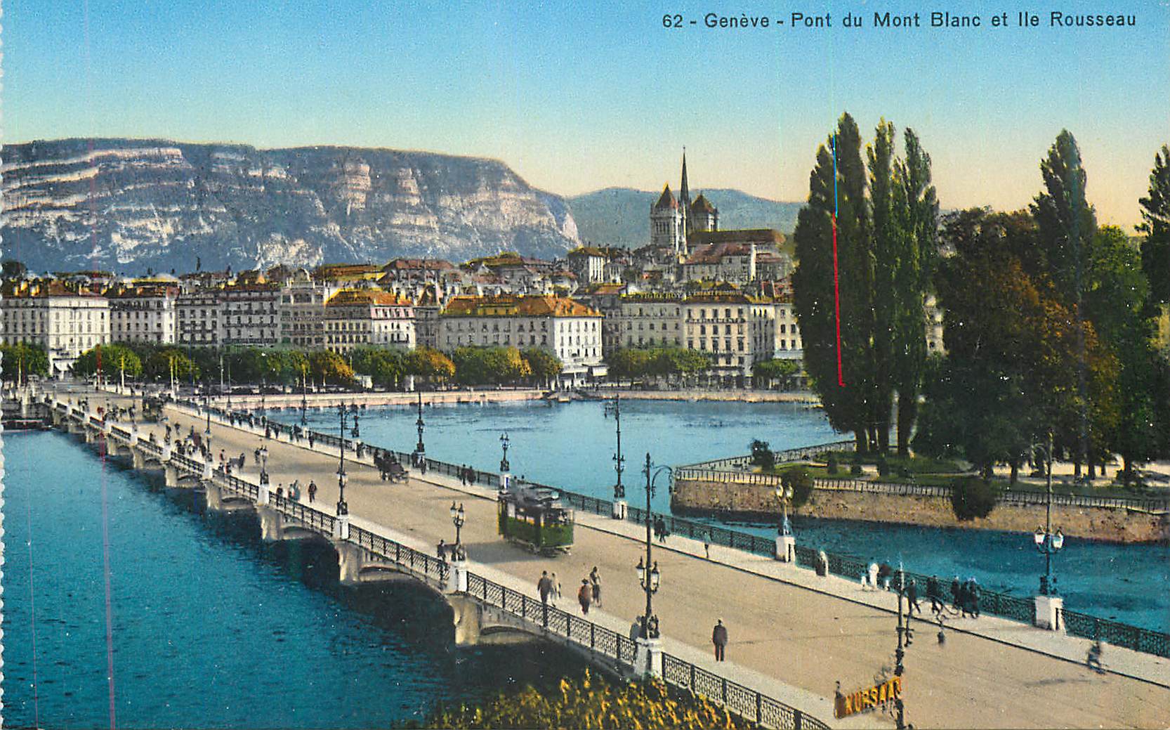 CPA Geneve Pont du Mont Blanc et Ile Rousseau 