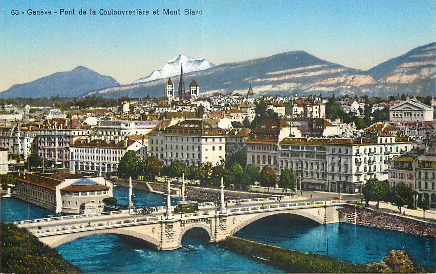 CPA Geneve Pond de la Coulovreniere et Mont Blanc 