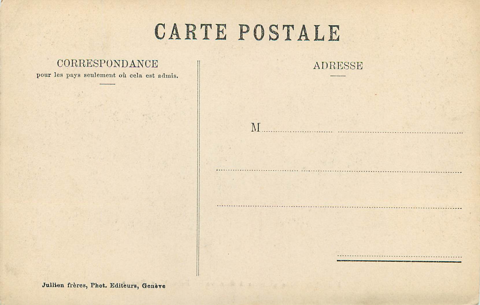 CPA Bise glaciale a Geneve Parc Mon Repos  — Verso