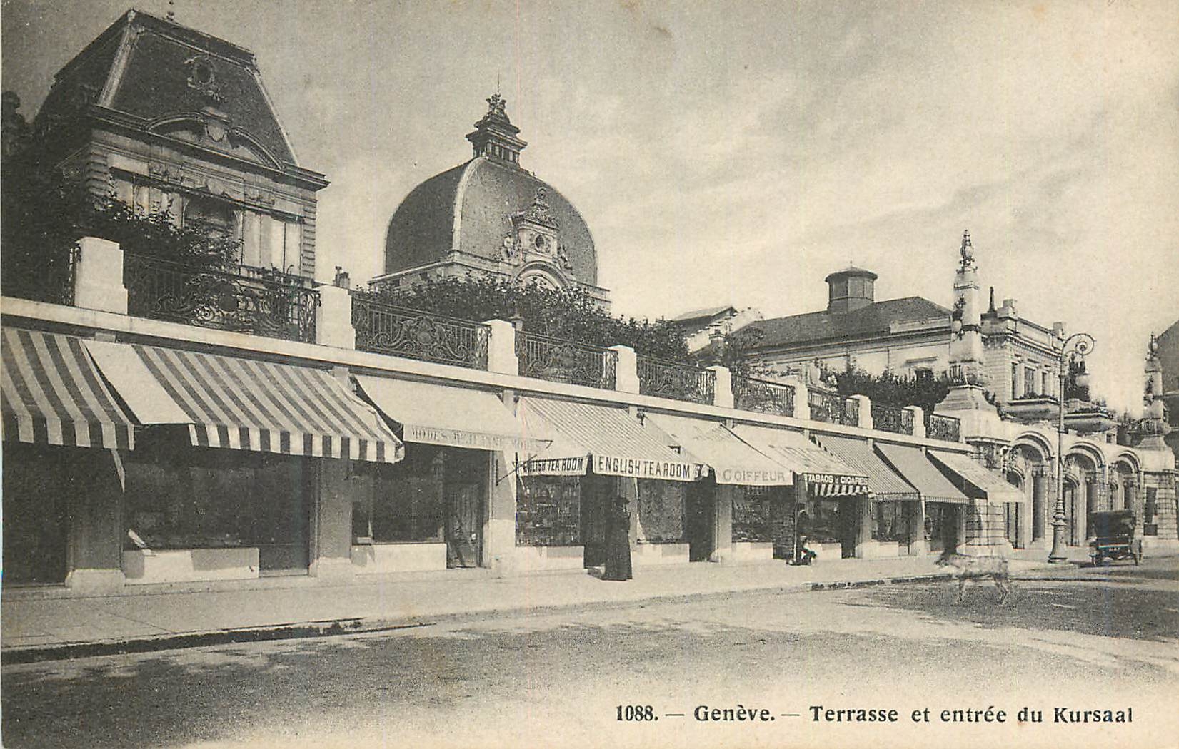 CPA Geneve Terrasse et entree du Kursaal 