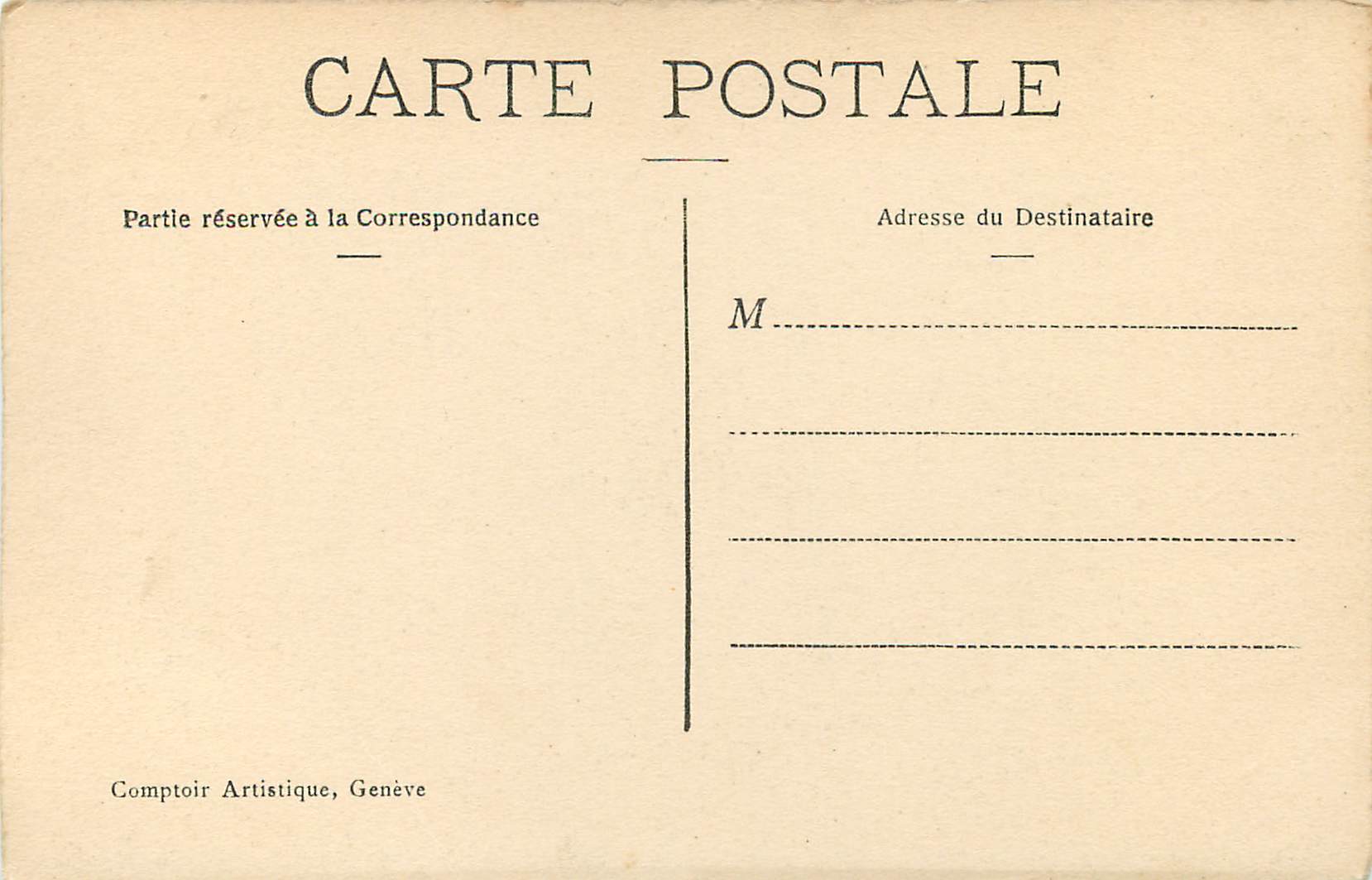 CPA Geneve Rue du Mont Blanc  — Verso