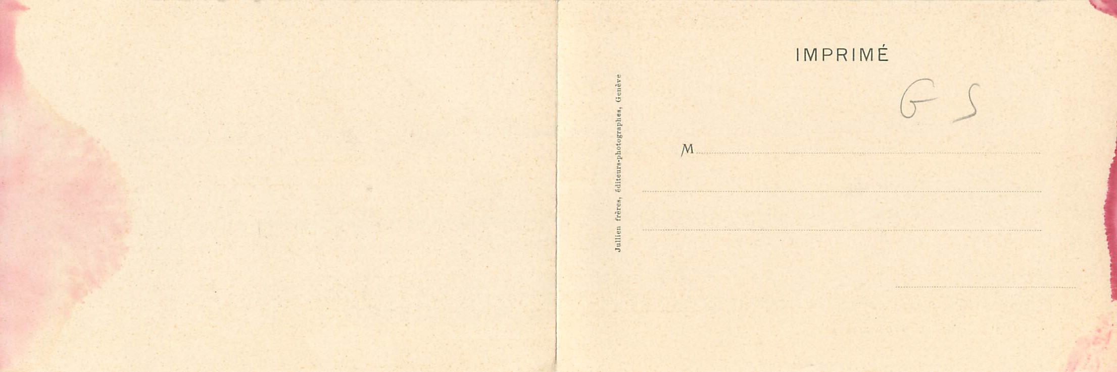 CARTE DOUBLE La rade du Geneve  et le Mont Blanc Bateaux — Rückseite