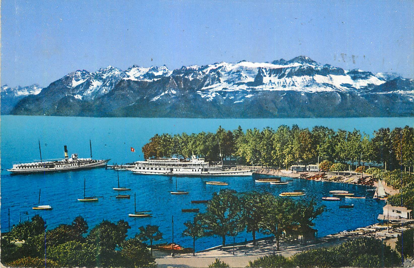 CPA Ouchy Lausanne Le Port et le Debarcadere Bateau
