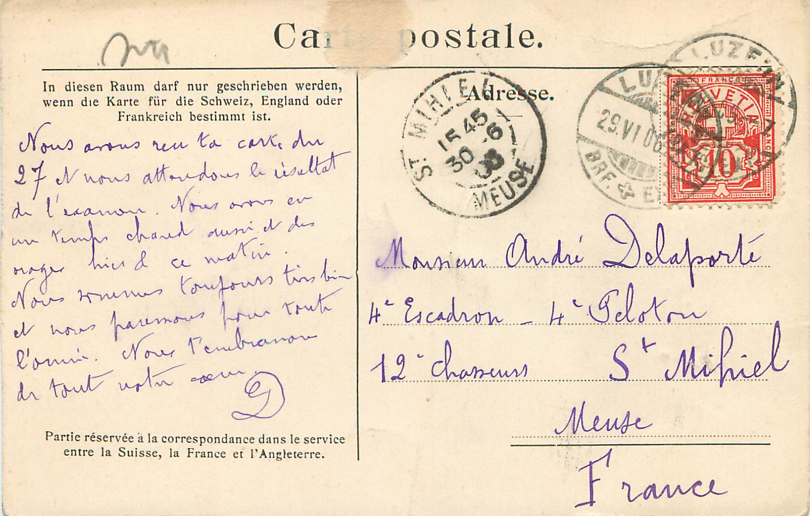 Luzern - Hofkirche — Édition Photoglob Co. Zürich, n° 4250 — Rückseite