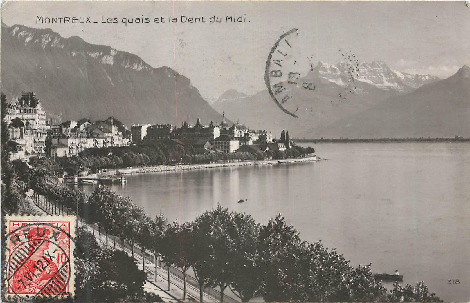 CPA Montreux Les quais et la Dent du Midi 