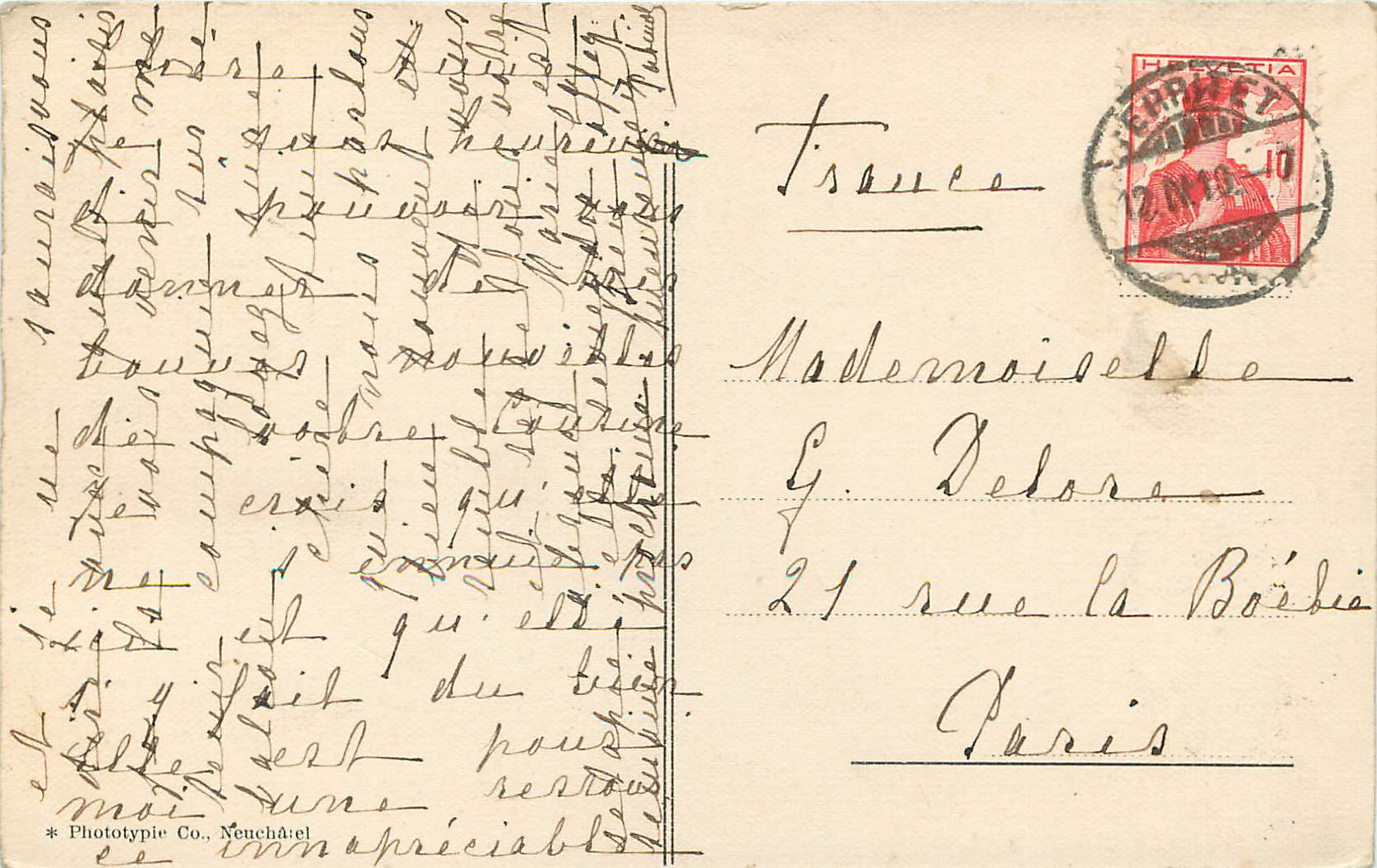 CPA Territet Montreux Lac Leman  — Verso