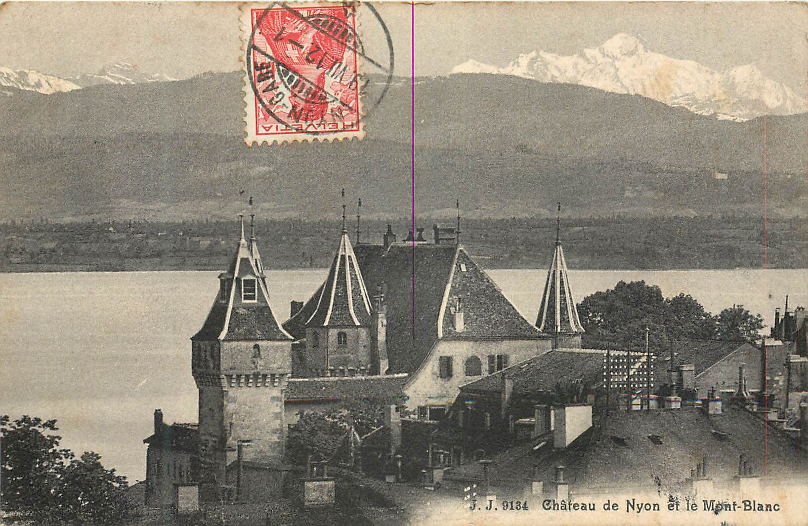 CPA Chateau de Nyon et le Mont Blanc 