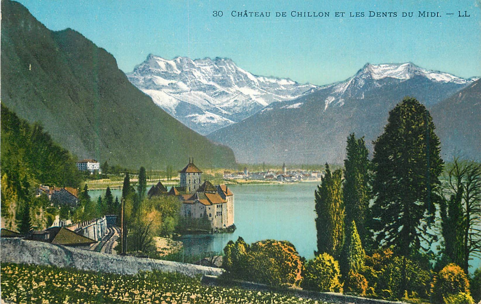 CPA Chateau de Chillon et les dents du Midi 