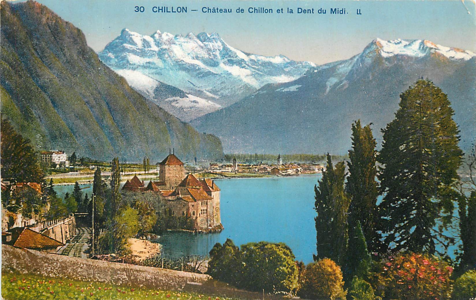 CPA Chillon Chateau de Chillon et la Dent du Midi 