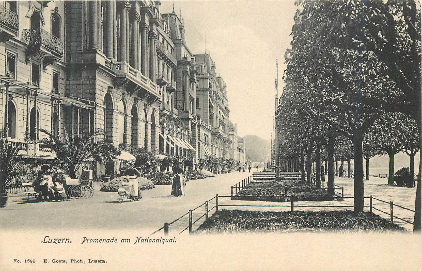 Luzern. Promenade am Nationalquai — E. Gosts, Phot., Luzern, No. 1695
