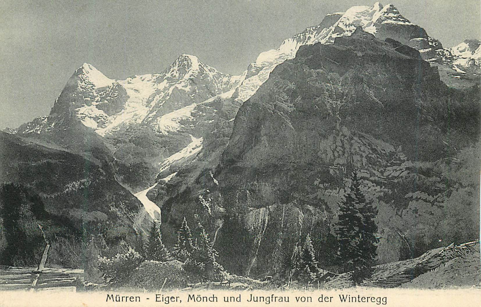 CPA Murren Eiger Monch und Jungfrau von der Winteregg 