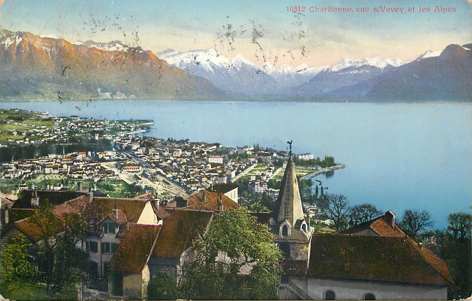 CPA Chardonne vue s Vevey et les Alpes 
