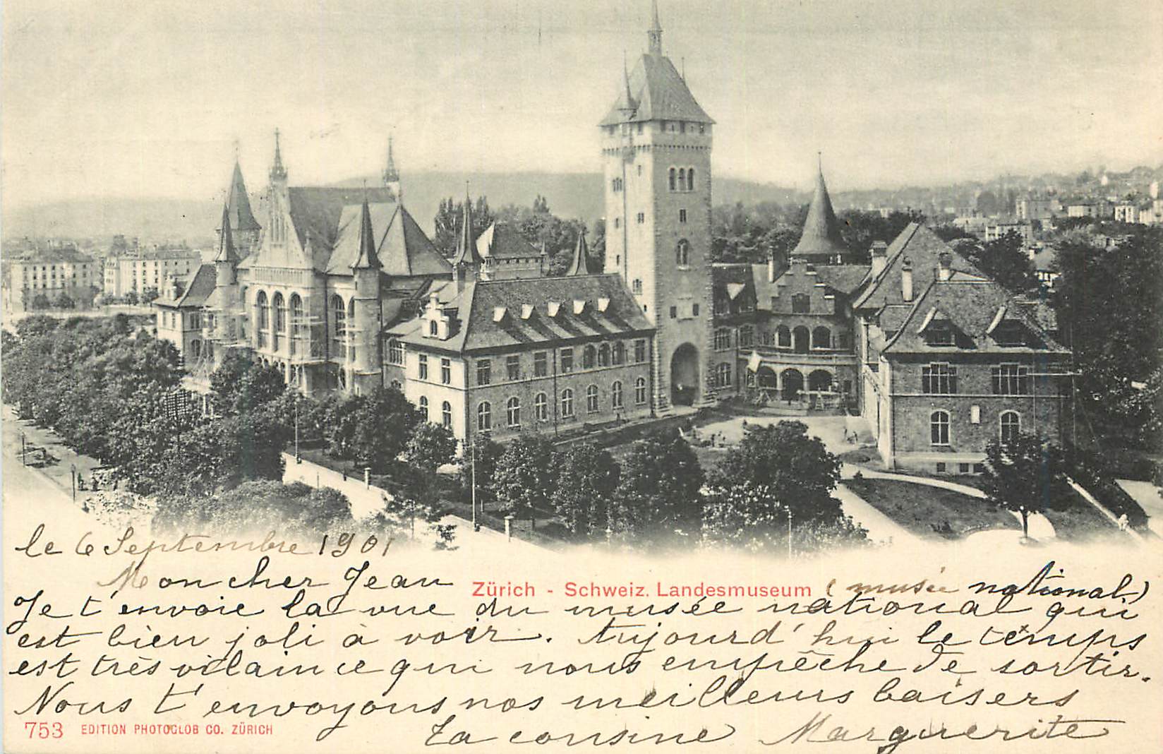 Zurich - Suisse. Landesmuseum (musée national) — Édition Photoglob Co. Zürich, n° 753