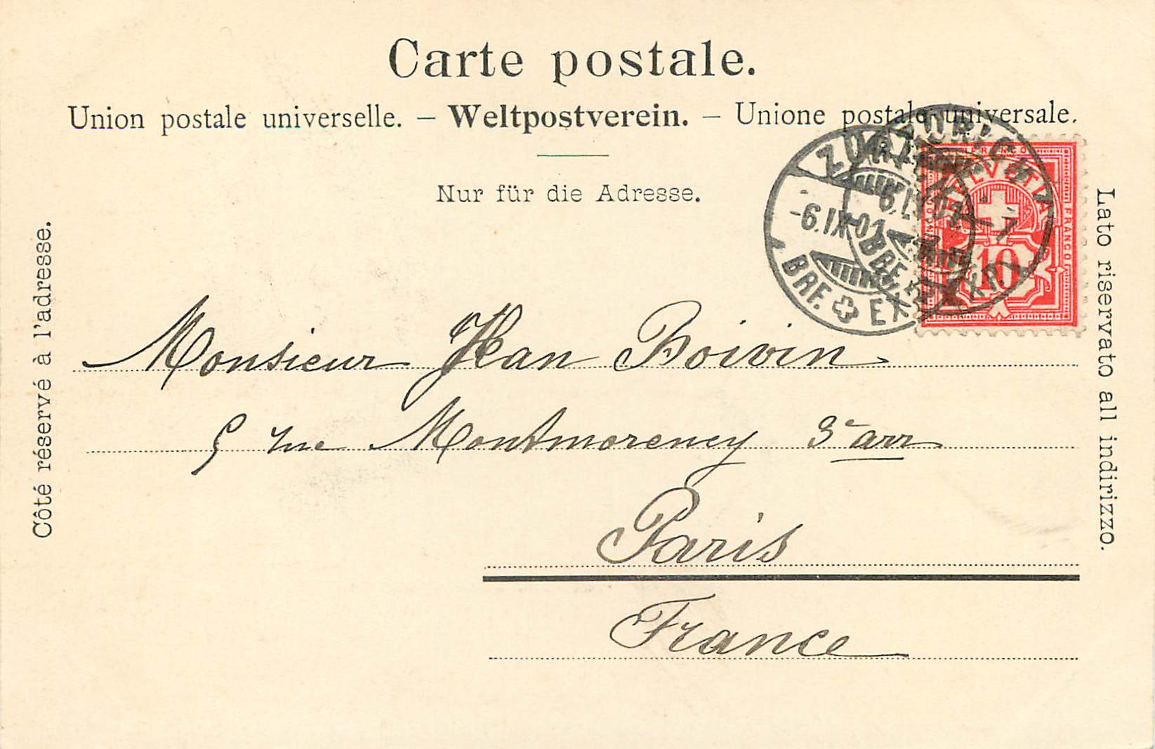 Zurich - Suisse. Landesmuseum (musée national) — Édition Photoglob Co. Zürich, n° 753 — Rückseite