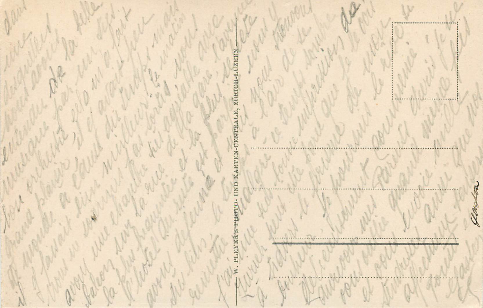 CPA Zurich Limmat Hochschulen Unterstrass Rigiviertel  — Rückseite
