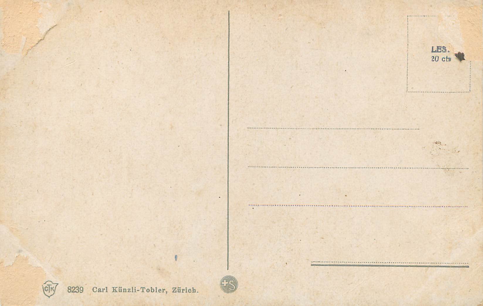 CPA Zurich Bateau — Rückseite