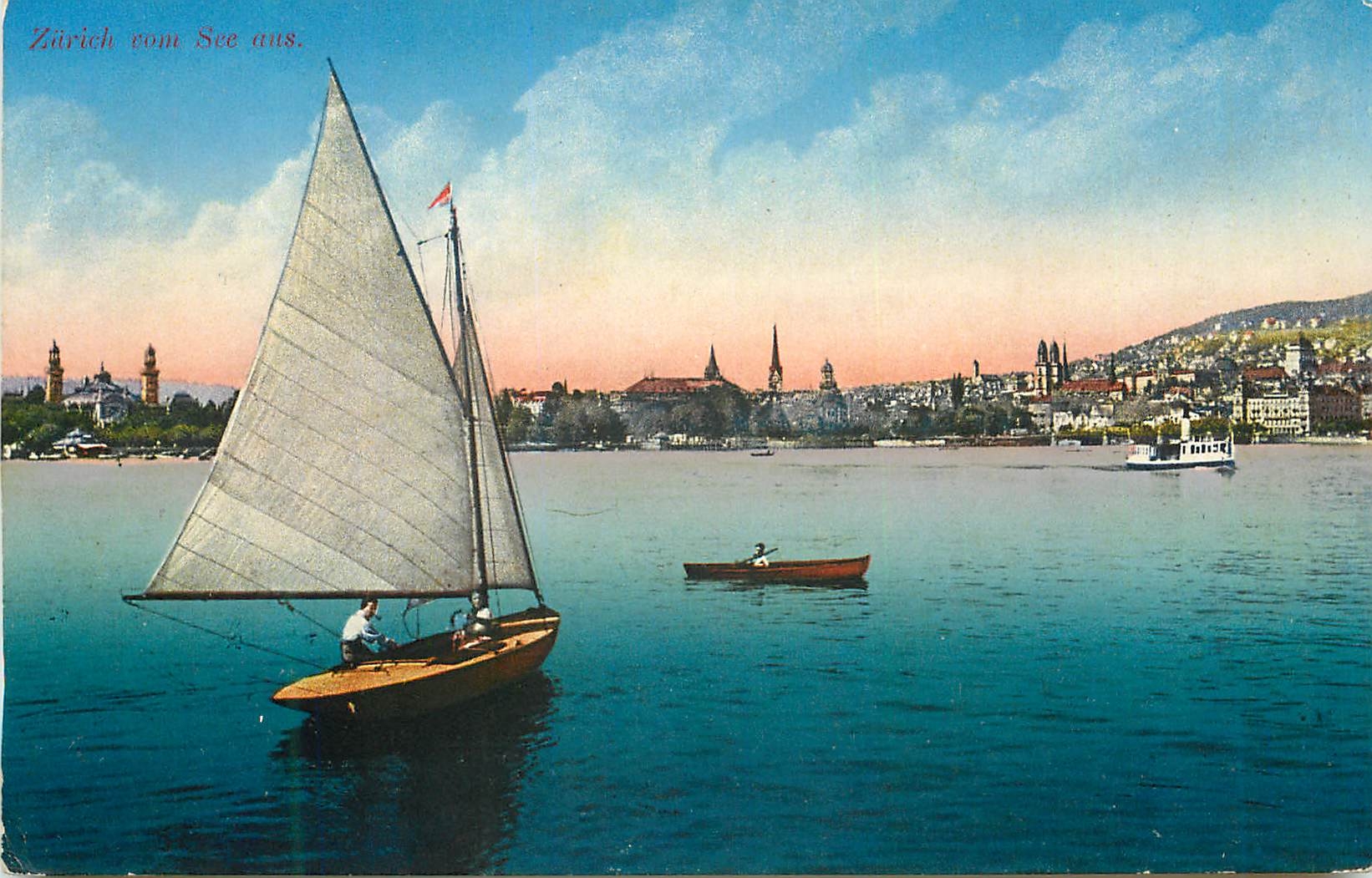 CPA Zurich vom see aus Bateau