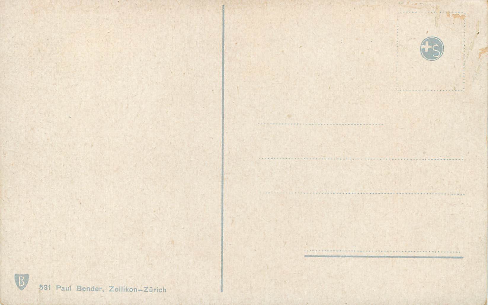 Zurich. Zürichhorn und die Alpen. — Paul Bender, Zollikon-Zürich — n°531 — Rückseite