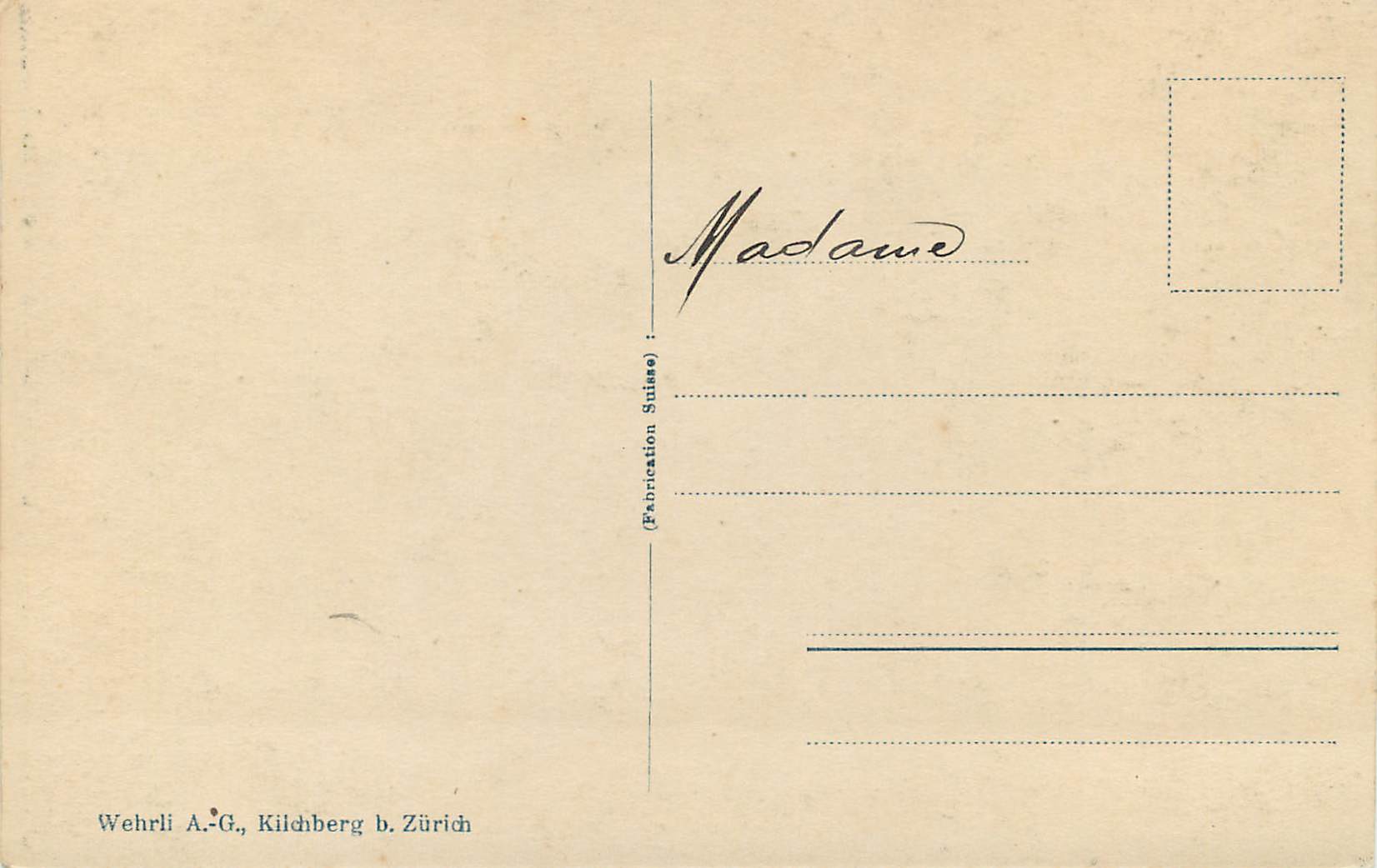 CPA Zurich Alta und rade Universitat  — Verso
