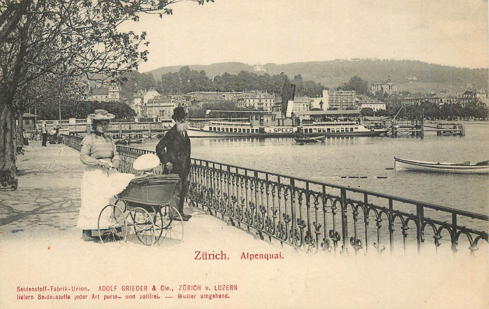 CPA Zurich Alpenquai Nourrice Landeau