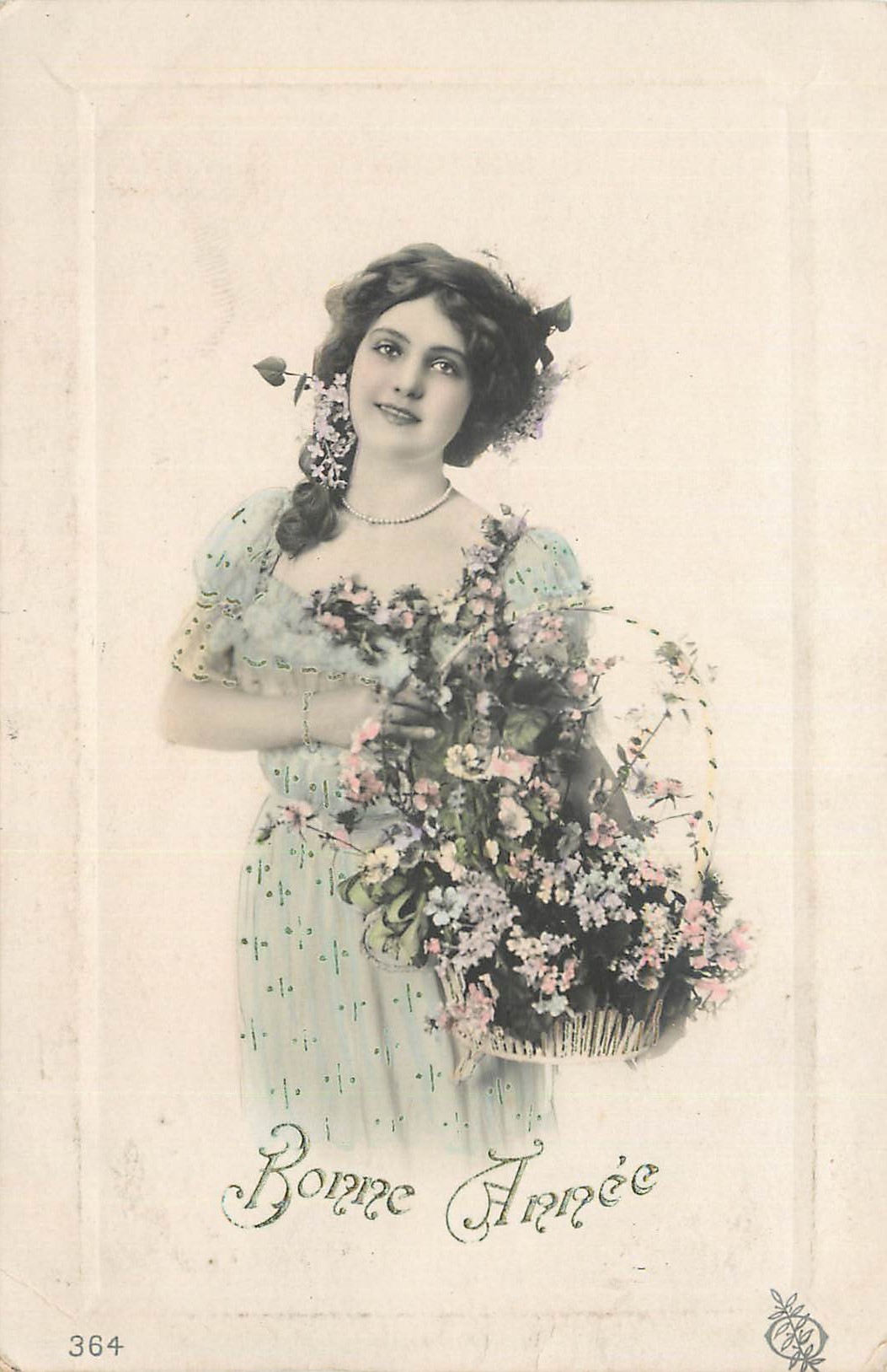 CPA Bonne Annee Femme