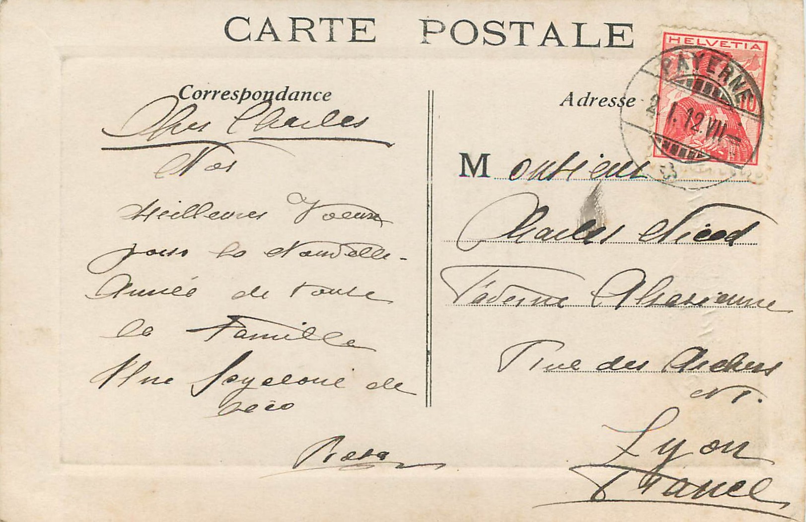 CPA Bonne Annee Femme — Verso