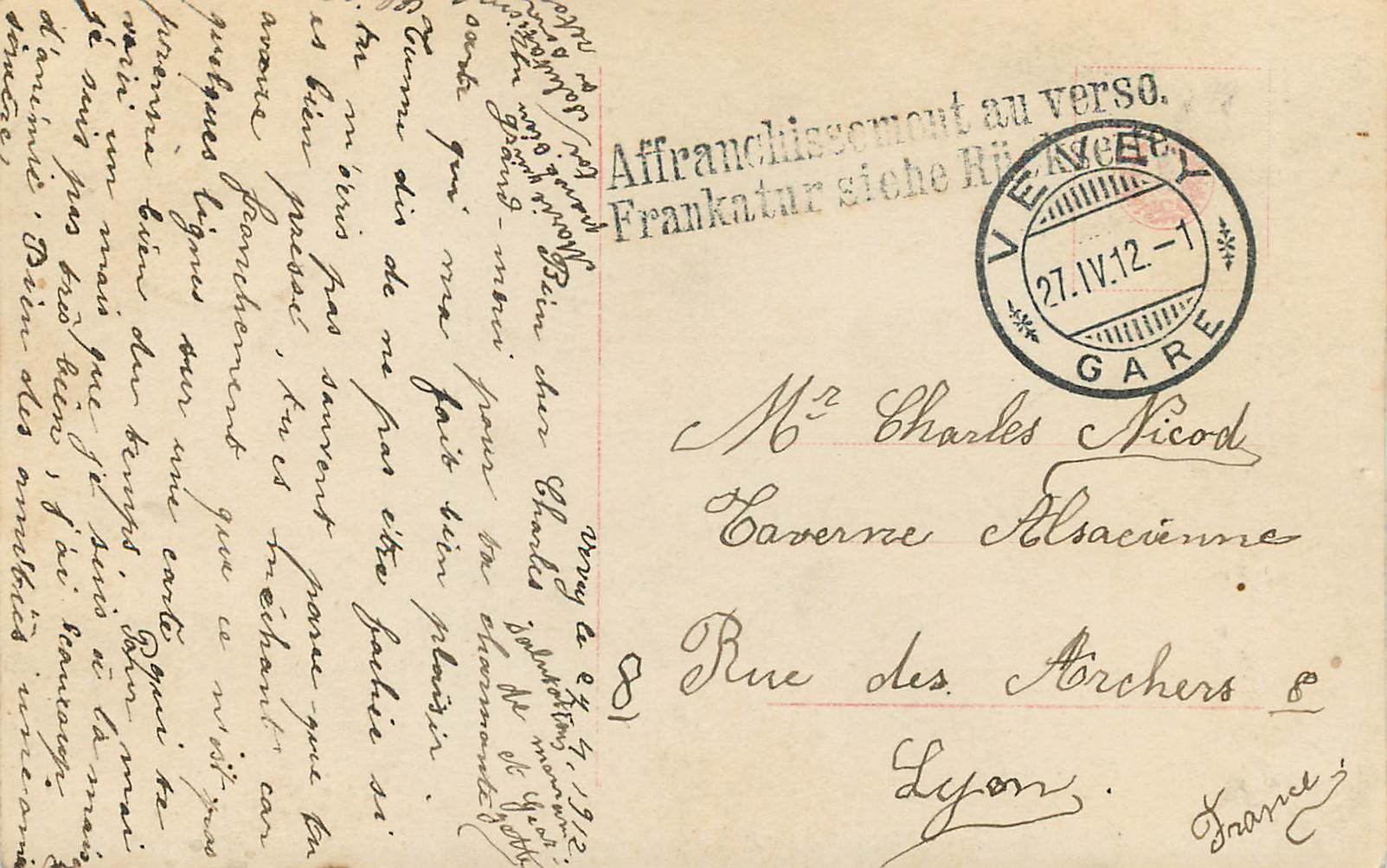 Rêverie — scène de genre — éditeur G. Lelitte, n° 27 — Verso