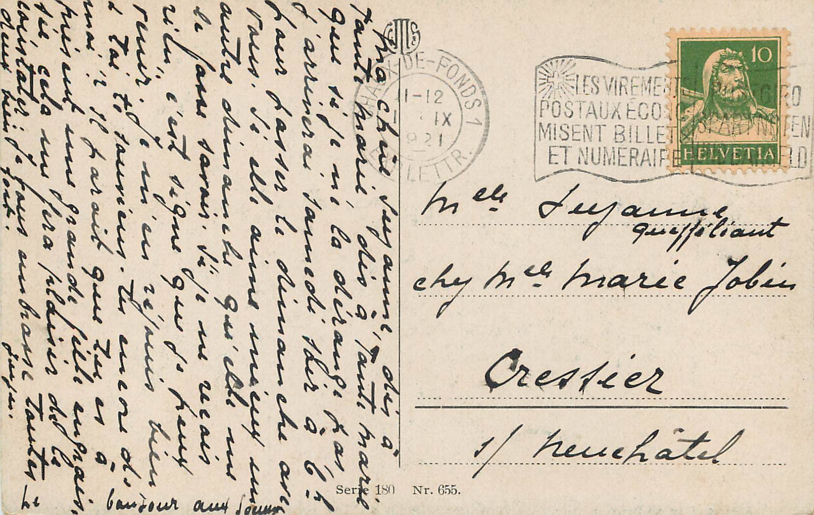 Le char des petits frères — scène de forêt — série 180, n° 655 — Verso