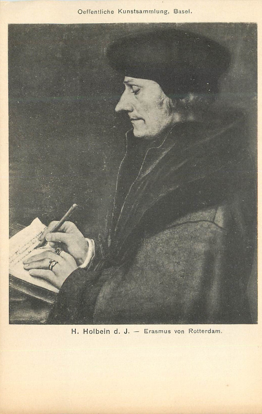 CPA Oeffentliche Kunstsammlung Basel H Holbein Erasmus von Rotterdam 